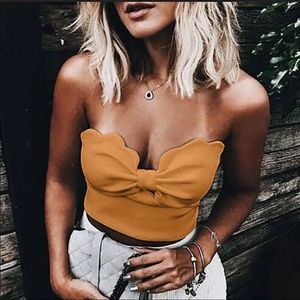 Women Solid Sexy Bow Knot Tank Top Crop
